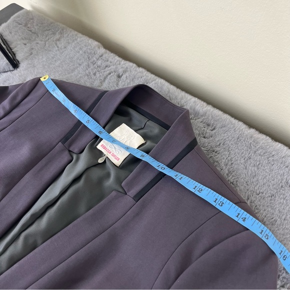 Rebecca Taylor Open Front Silk Blend Peplum Blazer with Zipper Waist Details - Picture 13 of 16